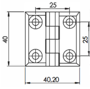 2400 - 40 X 40 KROM KAPLI ZAMAK YAPRAK MENTEŞE