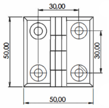 2400 - 50 X 50 KROM KAPLI ZAMAK YAPRAK MENTEŞE
