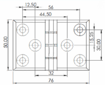 2400 - 50 X 76 KROM KAPLI ZAMAK YAPRAK MENTEŞE
