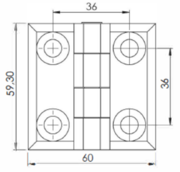 2400 - 60 X 60 KROM KAPLI ZAMAK YAPRAK MENTEŞE